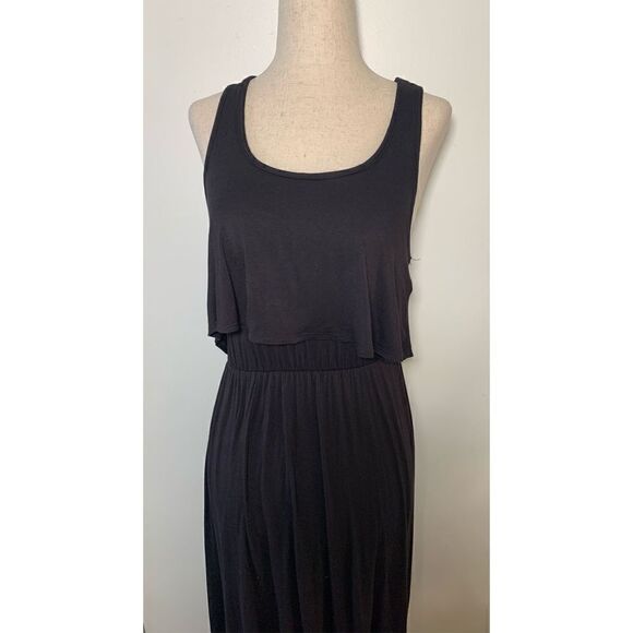 Forever 21 black long maxi dress high low - Picture 2 of 6